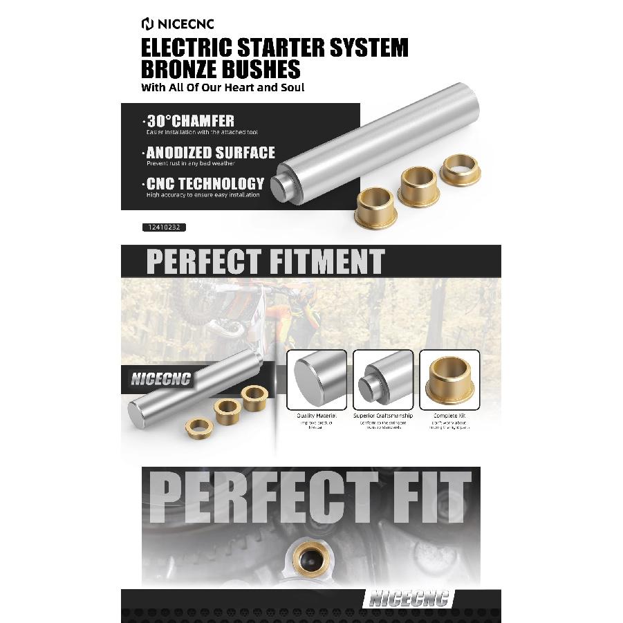 NICECNC For KTM EXC 300 TPi 2019-2025 Electric Starter System Bronze Bushes For Husqvarna TE 300i TE 250i GasGas EC300 2021-2025