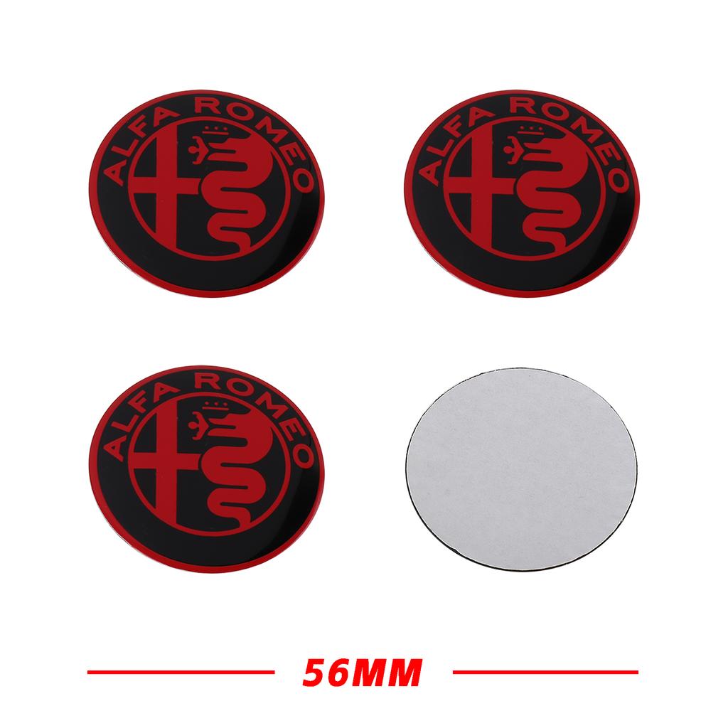 4PCS 56MM Car Wheel Center Hub Caps Stickers Auto Exterior Accessories For Alfa Romeo Giulia Stelvio Giulietta 156  Mito Brer