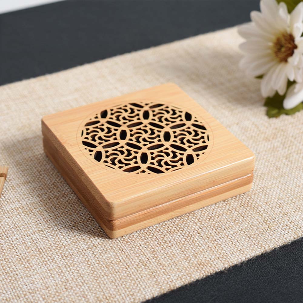 Coils Incense Hollow Carved Buddhist Incense Holder Censer Ash Catcher Home Decor Desktop Ornament