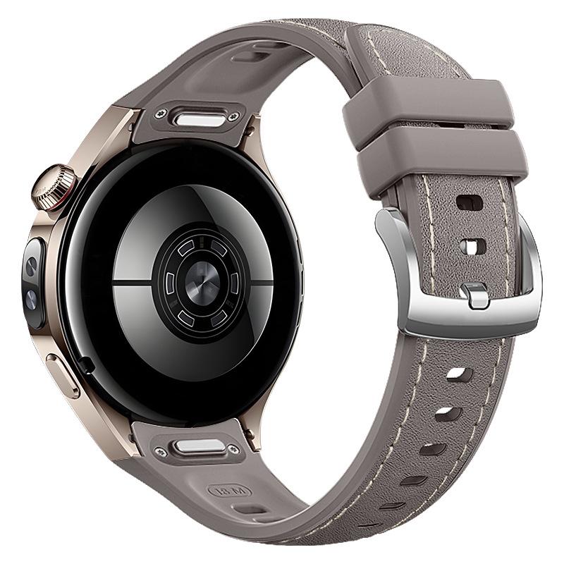Силиконовый кожаный ремешок для Huawei Watch 5 46 мм без зазоров, резиновый ремешок для Huawei Watch 5 42 мм, нижний быстросъемный ремешок