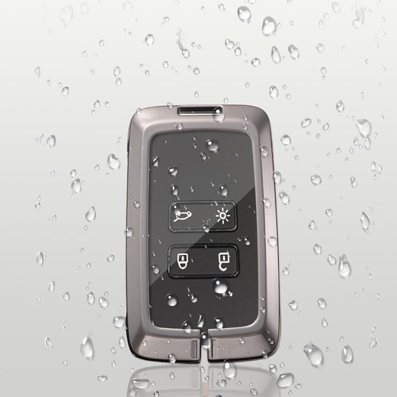 Чехол для автомобильного ключа из цинкового сплава для Renault, силиконовый чехол для ключей, цепочка для ключей для Renault Kadjar Megane Koleos QM5 QM6 2016 2018