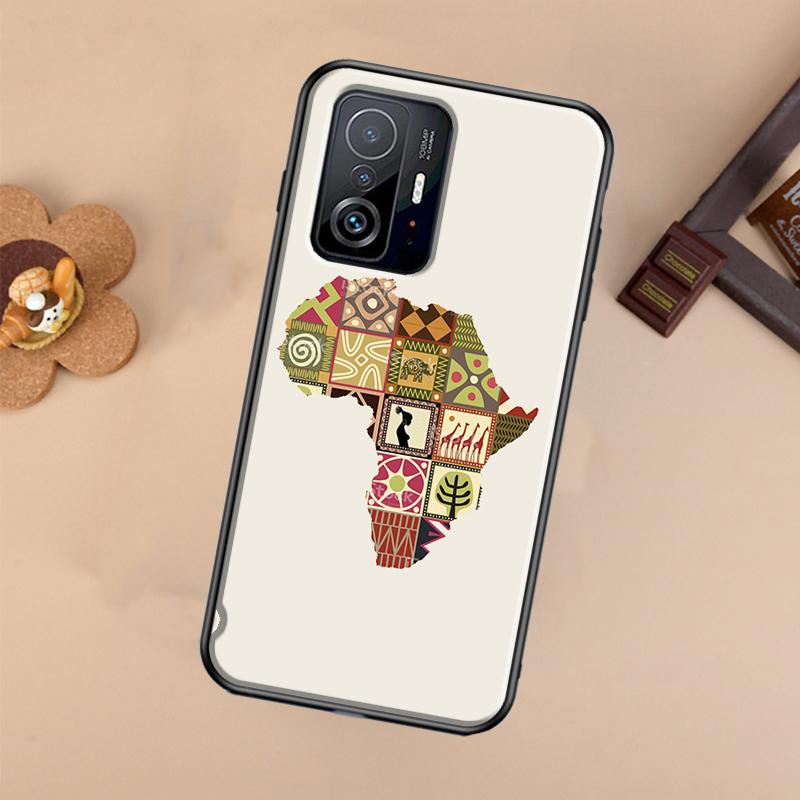 Africa Map Geography Painted For POCO X5 X4 X3 F5 Pro M4 M5s F3 F4 GT C40 Phone Case For Xiaomi 12T 11T 13 Pro 12 Lite