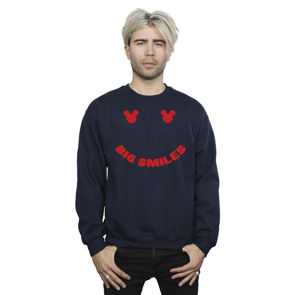 Disney Mens Mickey Mouse Big Smile Sweatshirt