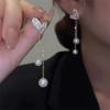 New Fashion Gold Plated Love Pearl Tassel Dangle Earrings for Women Girl Gift Sweet Jewelry Wholesale