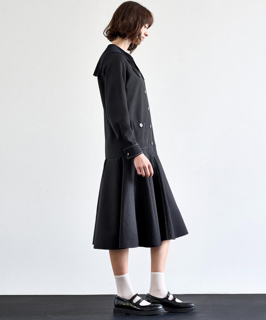 Mite Sailor Collor Flare Dress_Bk