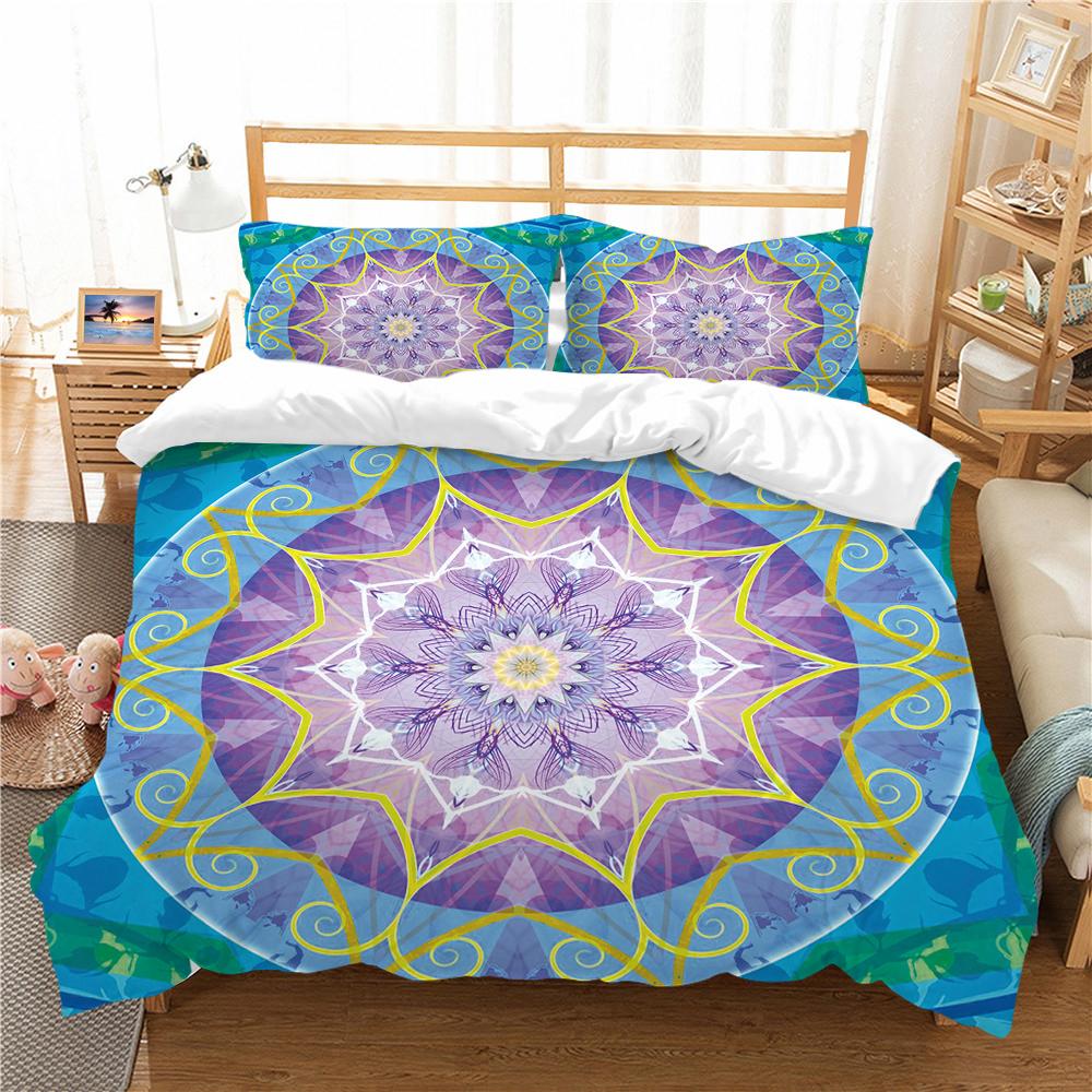 Комплект постельного белья для дома в богемном стиле с принтом дурмана, пододеяльник, наволочка, простыня/двуспальная кровать, 2/3 предмета, украшение для спальни