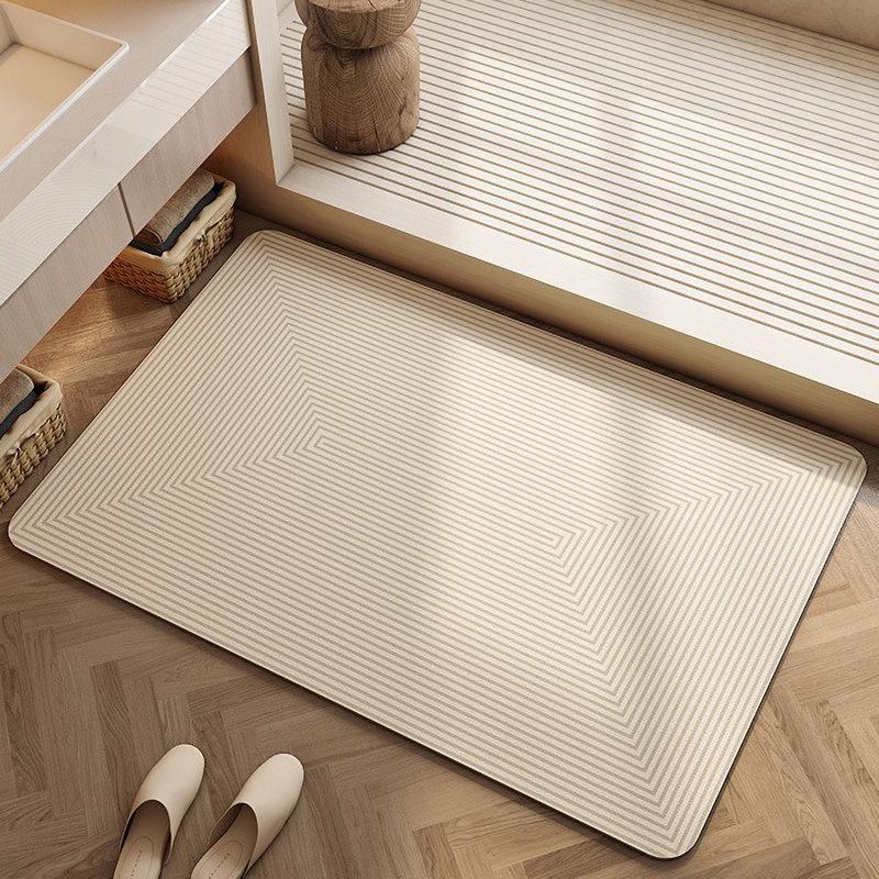Diatom Mud Waterproof Anti-slip Striped Bathroom Floor Mat