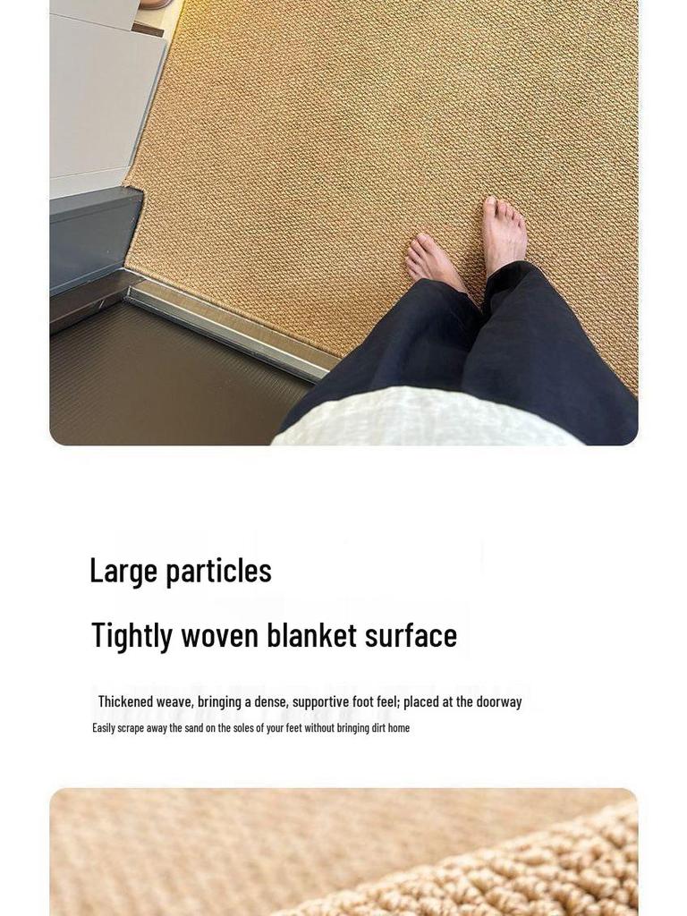 Имитация сизаля Противоскользящий входной коврик - Износостойкий, Легко чистится, Грязеотталкивающий коврик с дизайном в виде ананасового кольца