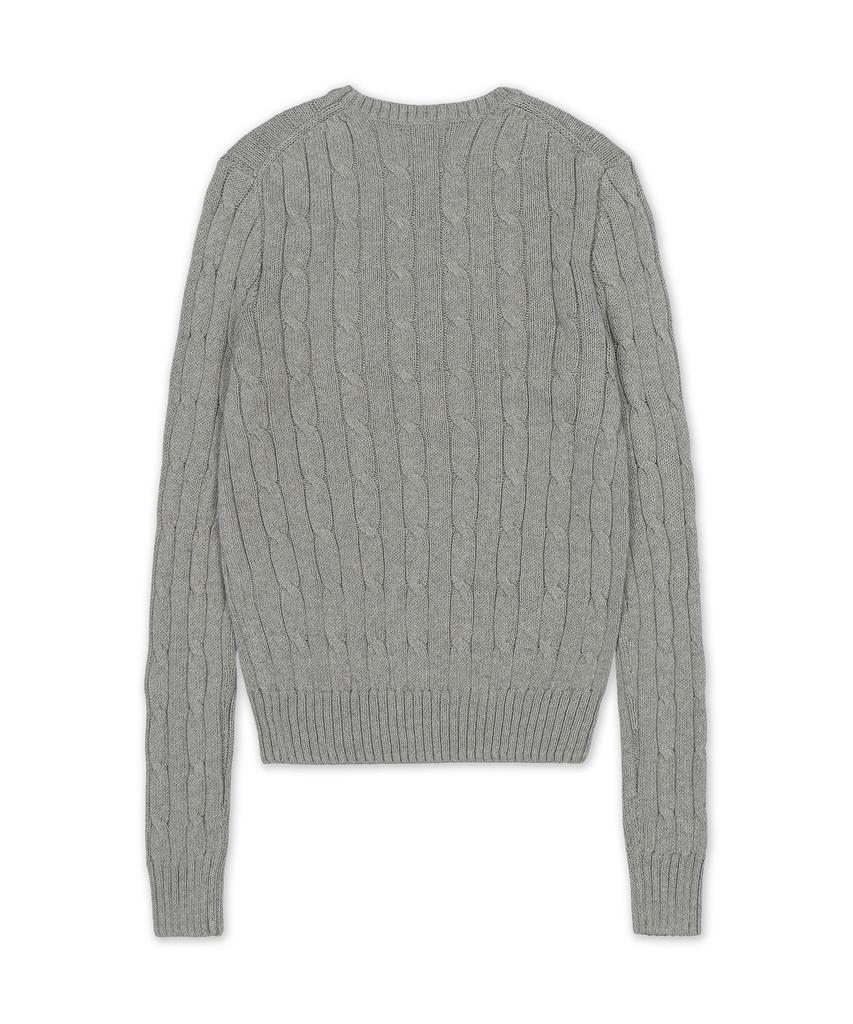 POLO RALPH LAUREN Cable Knit Cotton Crew Neck Sweater - Grey
