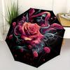 1pc Gothic Rose Automatic Opening and Closing Umbrella, Lightweight 3-Fold, With Cute Cartoon Characters, Suitable for Home, Outdoor and Daily Us
