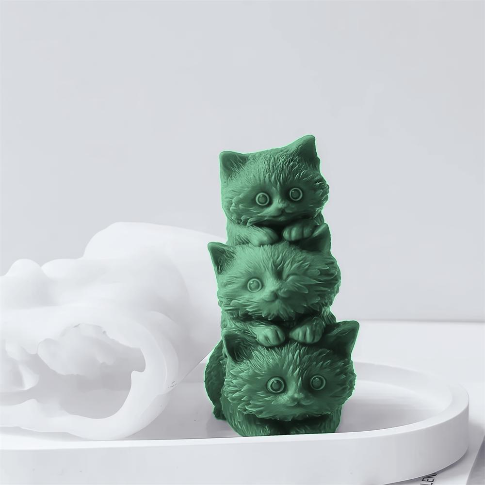 3D Форма для свечей из силикона в виде кошки и собаки Сделай сам Милый животный молд для изготовления свечей Гипсовое мыло Изготовление мыла Принадлежности для изготовления свечей