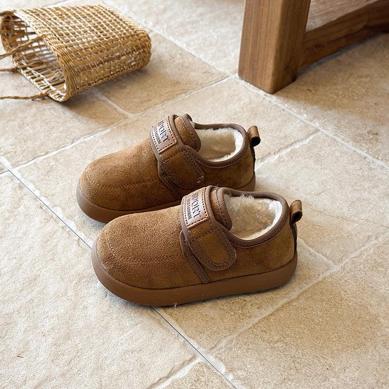 Детские зимние нескользящие снегоступы 2025 - Теплые, Утепленные бархатом, Мягкая подошва, Меховые хлопковые ботинки для девочек