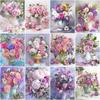 5D DIY Алмазная картина Цветочный комплект Алмазная художественная мозаика Алмазная вышивка Полный круглый дрель Домашний декор