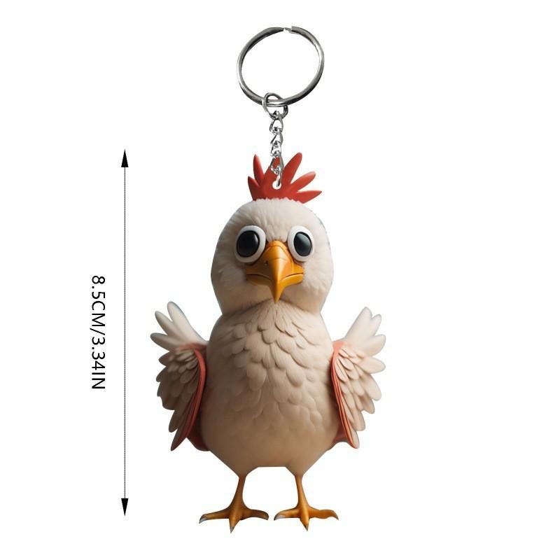 Chicken Rooster Key Chains Ring Keychains Animal Jewelry for Women Girls Bag Car Pendant Gifts