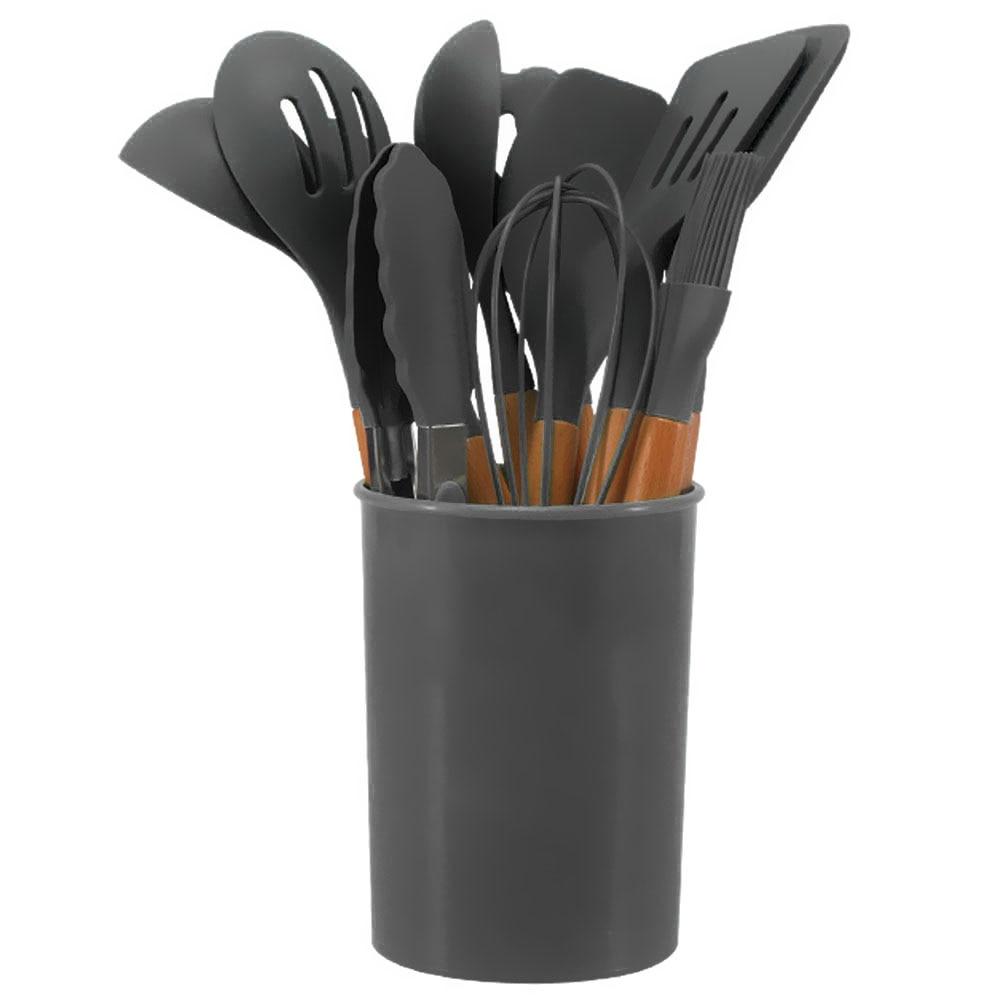 Silicone Kitchenware Non-stick Cookware Cooking Tool Spatula Ladle Egg Beaters Shovel Spoon Soup Kitchen Cookware Utensils Set