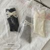Female Spring and Autumn Pure Color with Sweet Lace Bow Heavy Work Love Hollow In The Tube Stack Socks