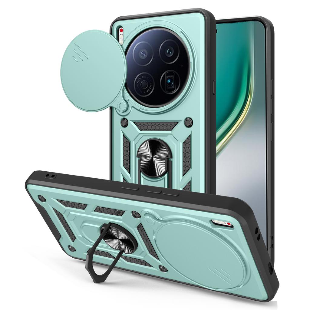 For TECNO Camon 40 Premier 5G Case with Slide Camera Lid PC+TPU Kickstand Phone Cover