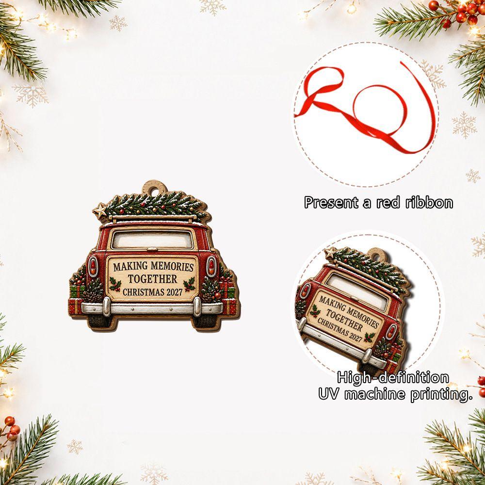 Car Christmas Hanging Decoration Wooden Xmas Pendant Home Decor Christmas Tree Ornaments Christmas