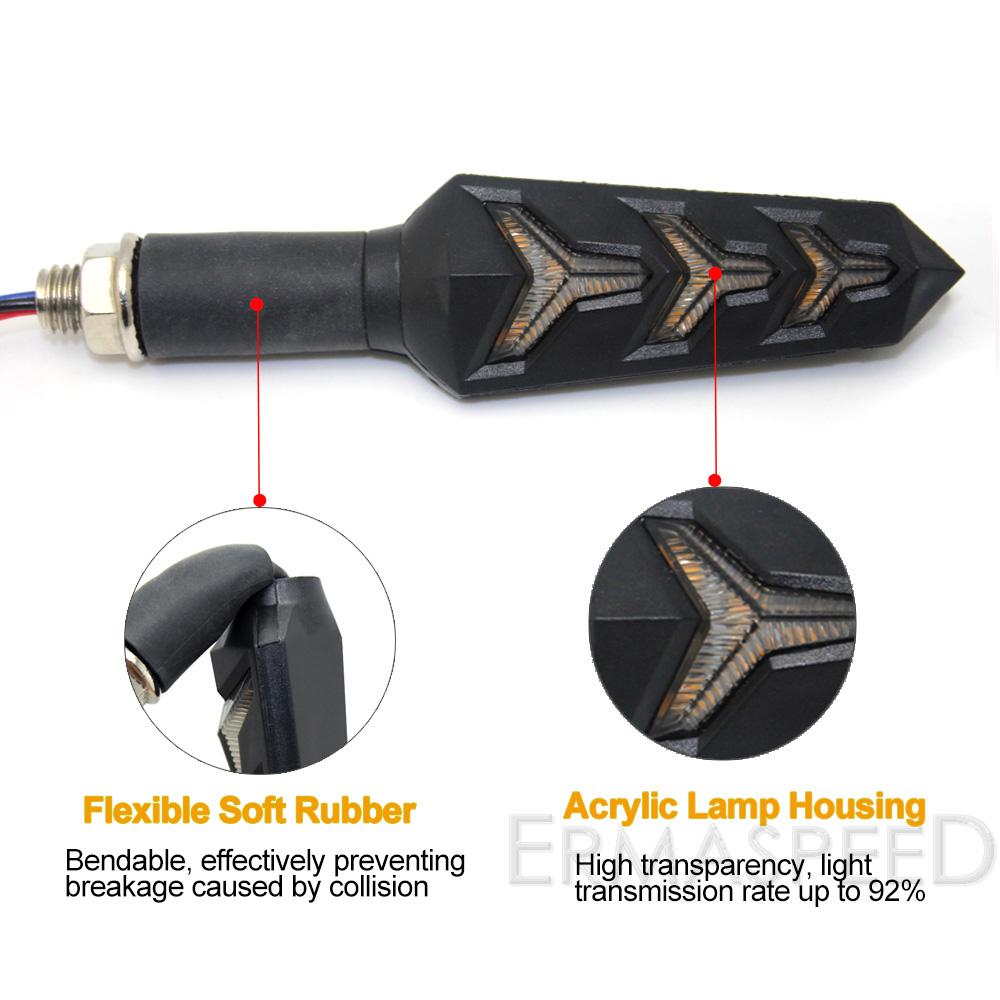 Последовательные индикаторы мотоцикла, плавные светодиодные указатели поворота, мигающие индикаторы для мотоцикла, универсальная янтарная лампа 12 В M10