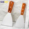 Wooden Handle Stainless Steel Oblique Spatula Steak Burger Pancake Pizza Scraper Shovel Kitchen Cooking Tools Barbecue Utensils