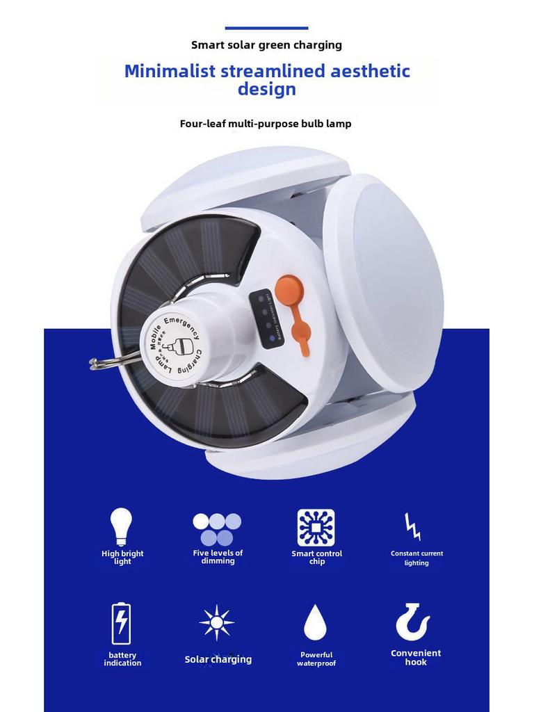 Светодиодный суперяркий уличный светильник на солнечных батареях - энергосберегающая лампа для ночных торговых палаток и кемпинга