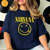 Nirvana Smiley Face Tee s Vintage Grunge Band Shirt Hoodie Pullover Unisex Streetwear Sweatshirt Kurt Cobain Fan Gift