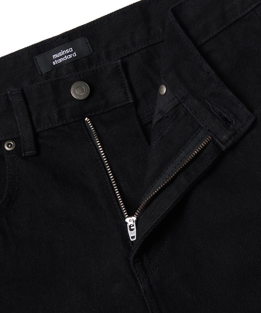 MUSINSA STANDARD Slash Straight Denim Pants [Black]
