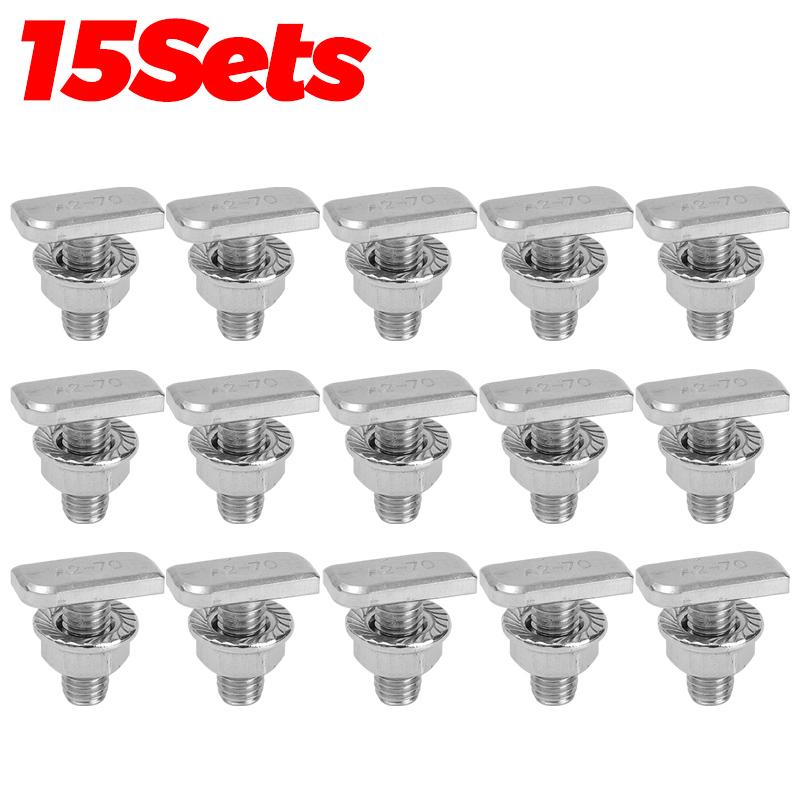 T-type Screw Bolts Hammer Head Sliding Screw With Flange Nuts M8x20mm Stainless Steel Hardware Drop-in Bolt For Solar Mounting