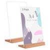 Набор стендов A4 Pop Photo Acrylic Transparent Menu POP Stand Holder, 2 шт., Размер, Вертикальный, Стенд, Рамка, Стенд, L-образный, Держатель для фото/карточек, Акрил,