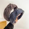 PROLY Новая Модная Повязка на Голову для Женщин Широкая Боковая с Узлом Посередине Головной Убор для Девочек Однотонный Тюрбан Аксессуары для Волос