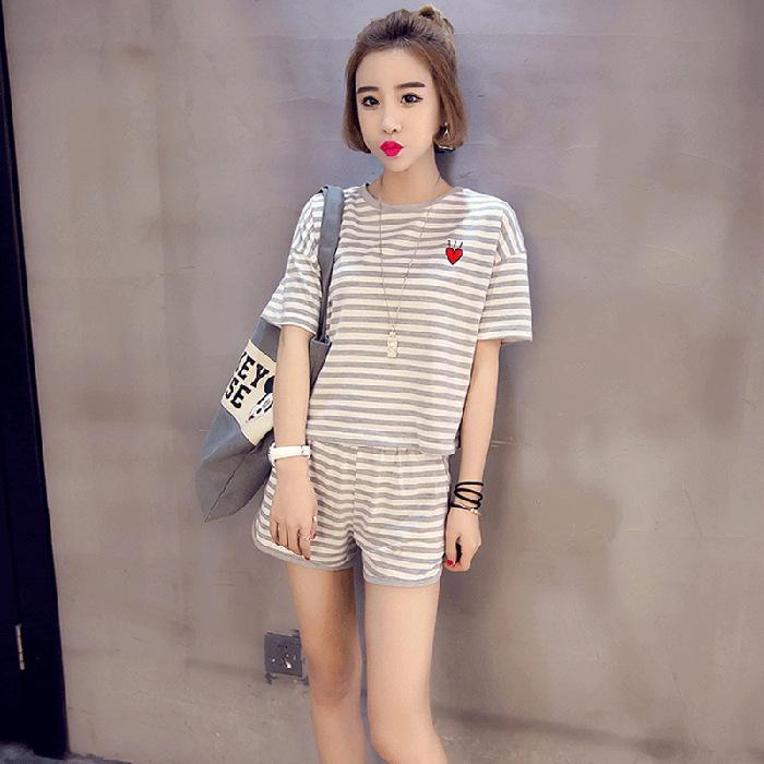 Женский пижамный комплект Пижама с коротким рукавом Топ Шорты 2 шт./компл.