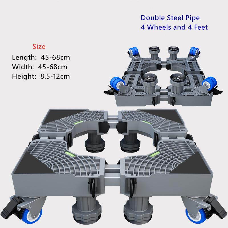 Подставка для стиральной машины, передвижная тележка для холодильника, подставка для холодильника, 4 прочные ножки, мобильное основание с тормозным колесом, 500 кг