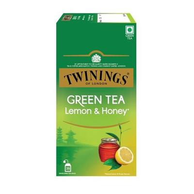 Twinings Зеленый чай с лимоном и медом, 25 чайных пакетиков| Упаковка 1| Идеально сбалансированный и освежающий вкус| Сладкий мед и терпкий лимон