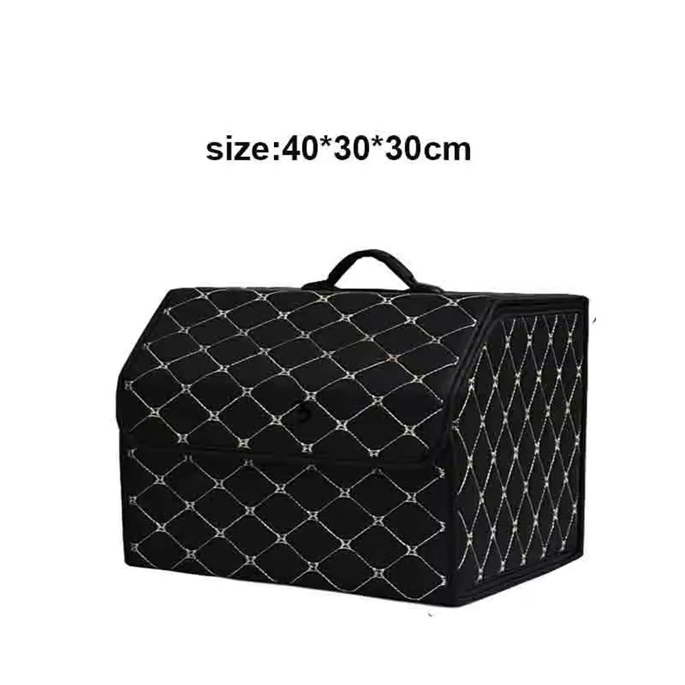 Foldable Car Trunk Storage Organizer Box Collapsible Vehicle Rear Cargo Bin Space Saving Decorative Trunk Accessory