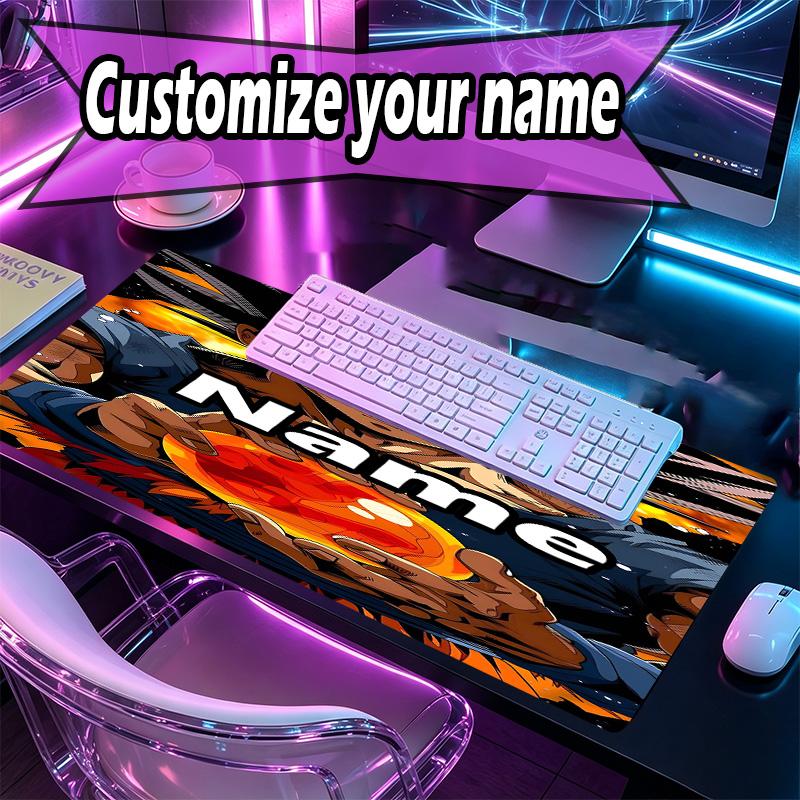 Custom Name Personalized Anime Pattern Mousepad, Laptop PC Desk Mat, Decorative Desk Mat for Home Keyboard Pad Gift