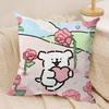 cute girl Korean Line Ppuppy Cushion Cover Silky Short Plush Invisible Zipper Dustproof Sofa Pillow Case For Home Decor