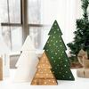 3 Pcs Christmas Tree Wooden Signs Table Decor Rustic Freestanding Xmas Tree Wood Block Sign for Winter Holiday Mantel Shelf Tabletop Tiered Tray Decor