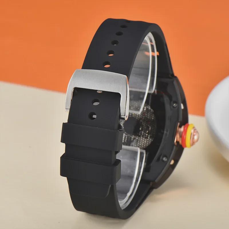 Мужские кварцевые часы из чистого белого вина с циферблатом в форме бочки, календарем и секундной стрелкой