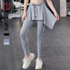 Women's High Waist Yoga Skirt Pants - Slimming, Breathable Ice Silk, Two-Piece Style for Running and Fitness