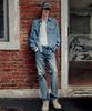 LMOOD Ramones Прямые джинсы Smoking Blue