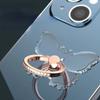 Cute Transparent Mobile Phone Ring Holder Stand 360° Rotatable Folding Bracket Sticker Stand for Iphone14 15 Diamond Holder