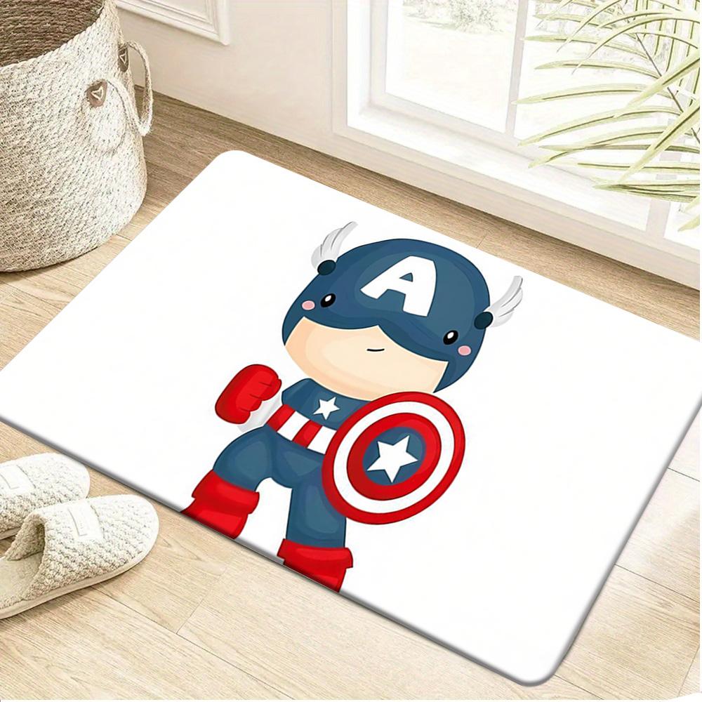 1pc MARVEL Superhero & Classic Movie Hero Floor Mat - Soft Polyester, Machine Washable, Rectangular Design with Vibrant Colors
