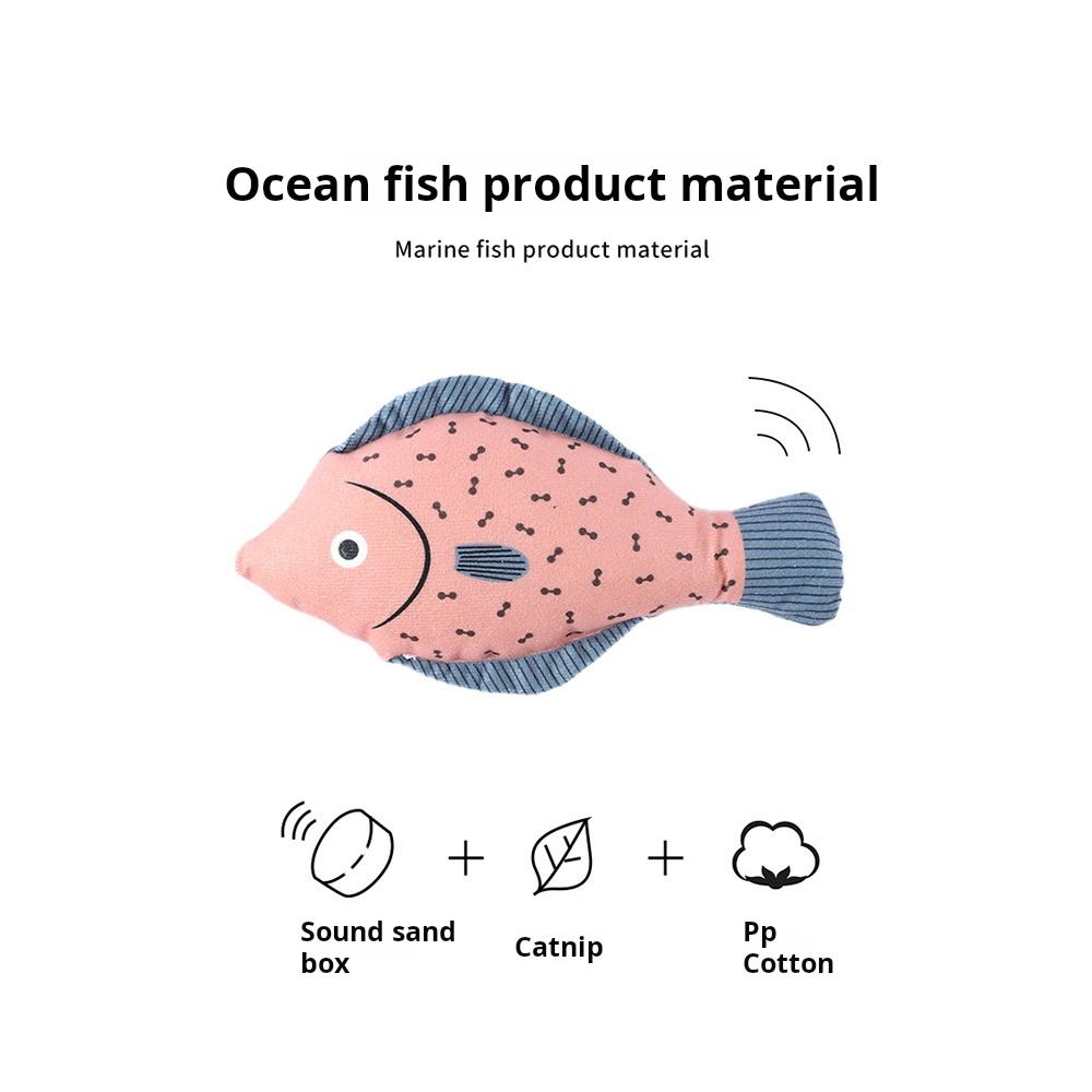 Игрушка для кошек Кошачья мята Игрушка для самостоятельного развлечения Домашний котенок Интерактивный плюшевый кот, режущий зубы, креативный звучащий кот, милый 3D-симуляция, в форме рыбы, уникальный