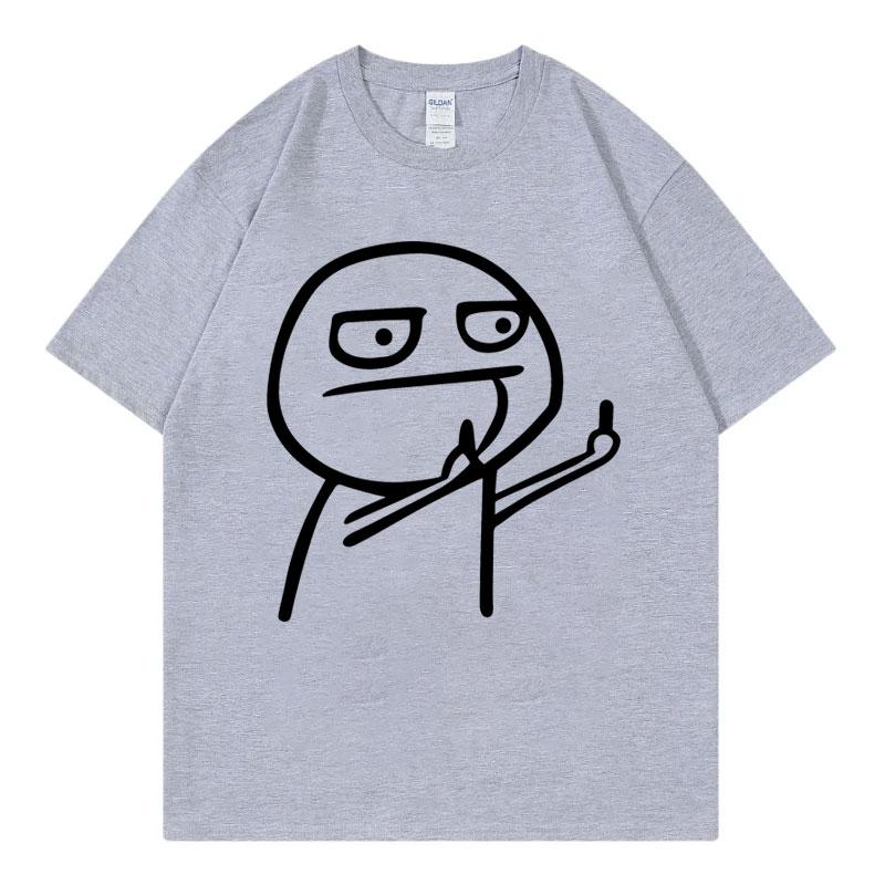 Middle Fingers Funny Meme Tshirts High Street Fashion Trend Short Sleeve T Shirts Unisex Unisex Summer Casual Loose Cotton Tshirt