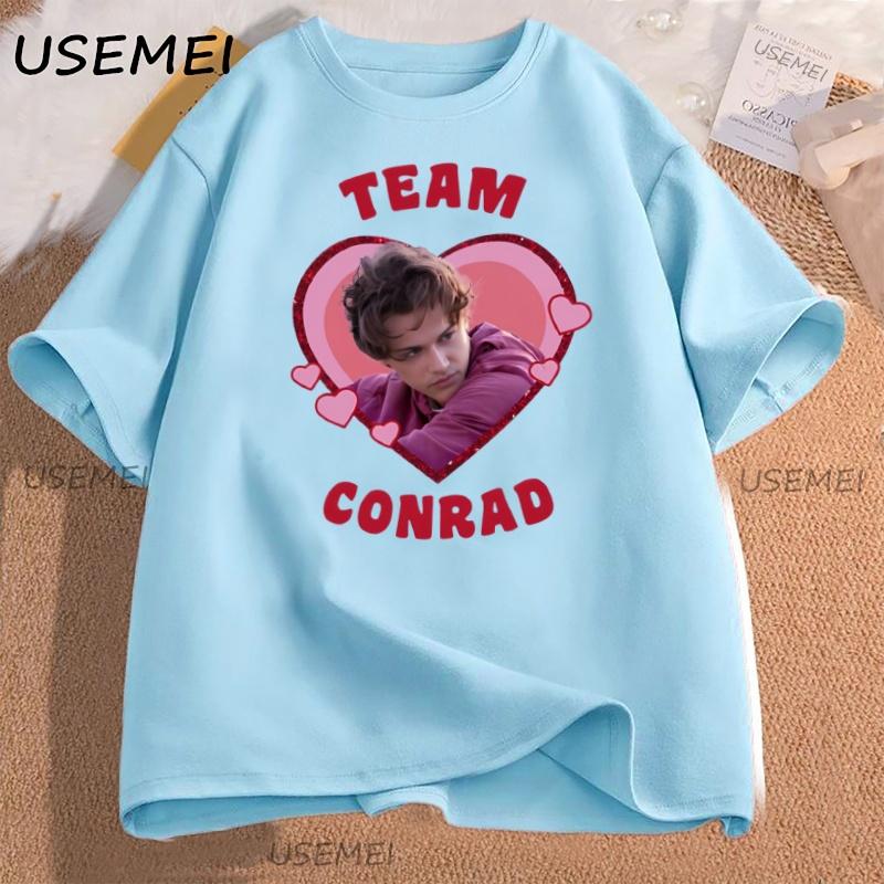 Team Conrad Cousins Beach Tshirt Y2k Cotton Short Sleeve Round Neck Tees TSITP Casual Loose Soft Graphic Tees Women Clothes