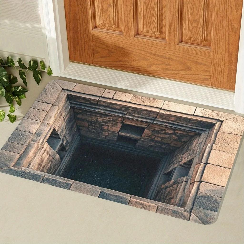 3D Каменный карьер Каменная пещера Водоворот Ковер Водопад Каменный карьер Входной коврик Ковер для входной двери Коврик для пола у входной двери