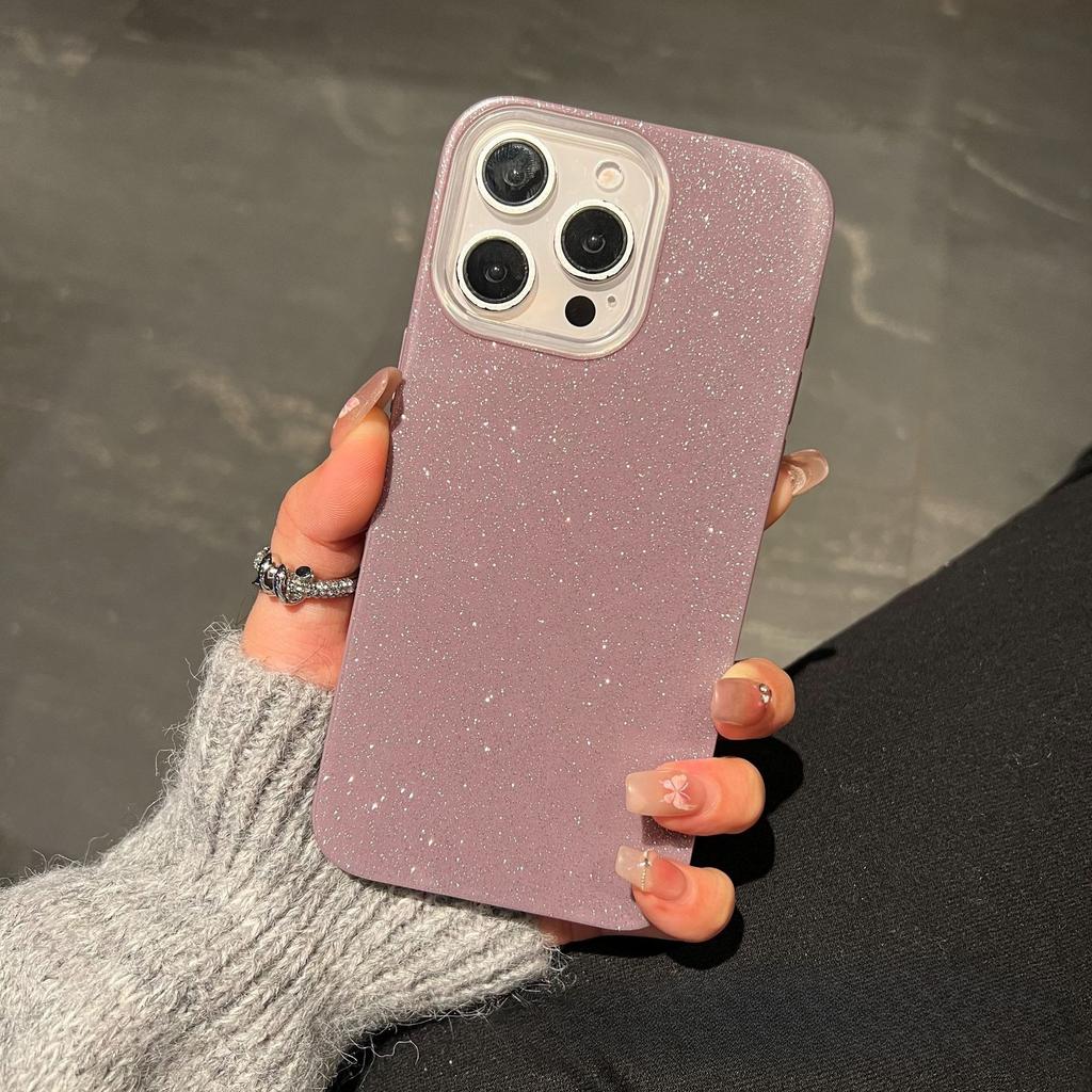 Однотонный чехол для телефона с блестками для iPhone 15 14 13 Pro Max, блестящая ударопрочная накладка