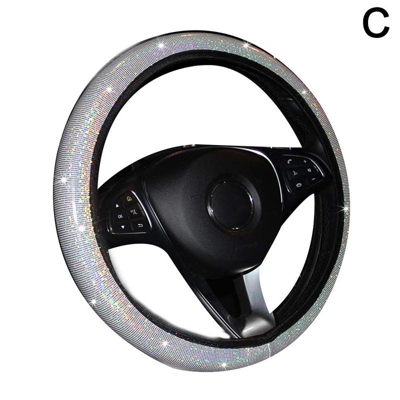 37/38 см чехол на руль автомобиля, универсальный комплект с бриллиантами и кристаллами, колесо для стайлинга автомобиля, женское колесо с бриллиантами