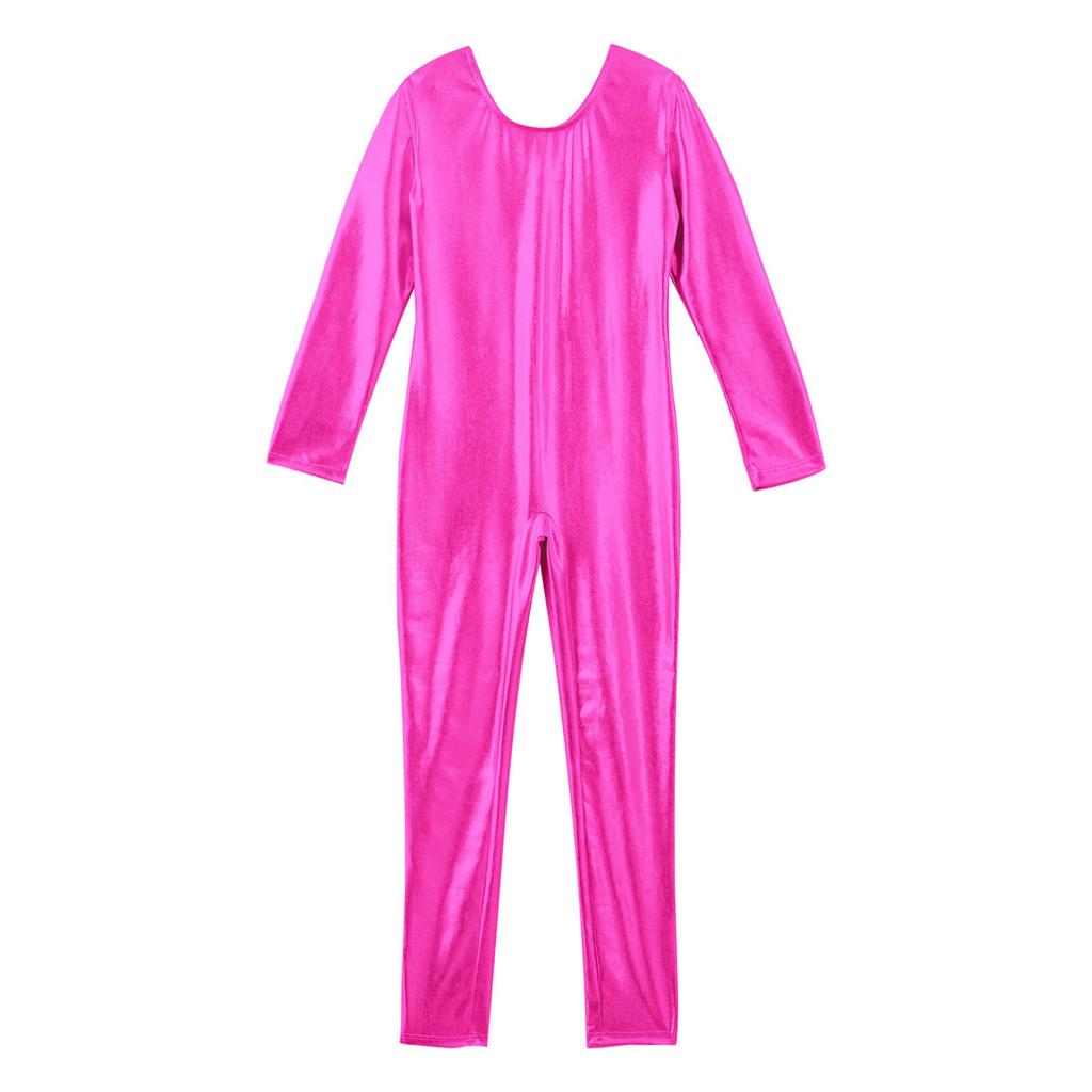 Детский базовый комбинезон с длинными рукавами для девочек, цельный комбинезон для гимнастики, спортивной одежды для балета и танцев, наряд