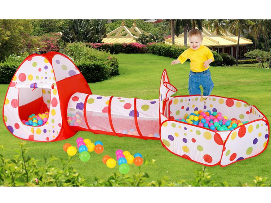 Игровой набор «Юрта 3-в-1» для детей, палатка и туннель для использования в помещении/на улице